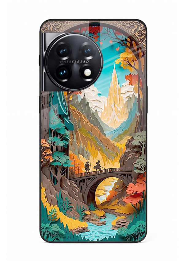 Arched Mountain Vista teal mountain arch artwork OnePlus 11R glass back cover