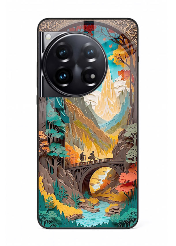 Arched Mountain Vista teal mountain arch artwork OnePlus 12 glass back cover