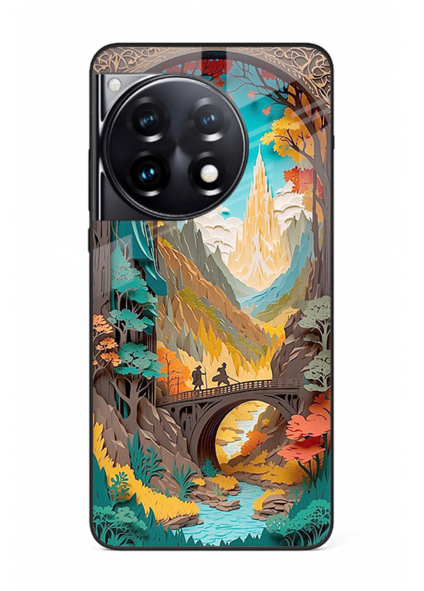 Arched Mountain Vista teal mountain arch artwork OnePlus 12R glass back cover