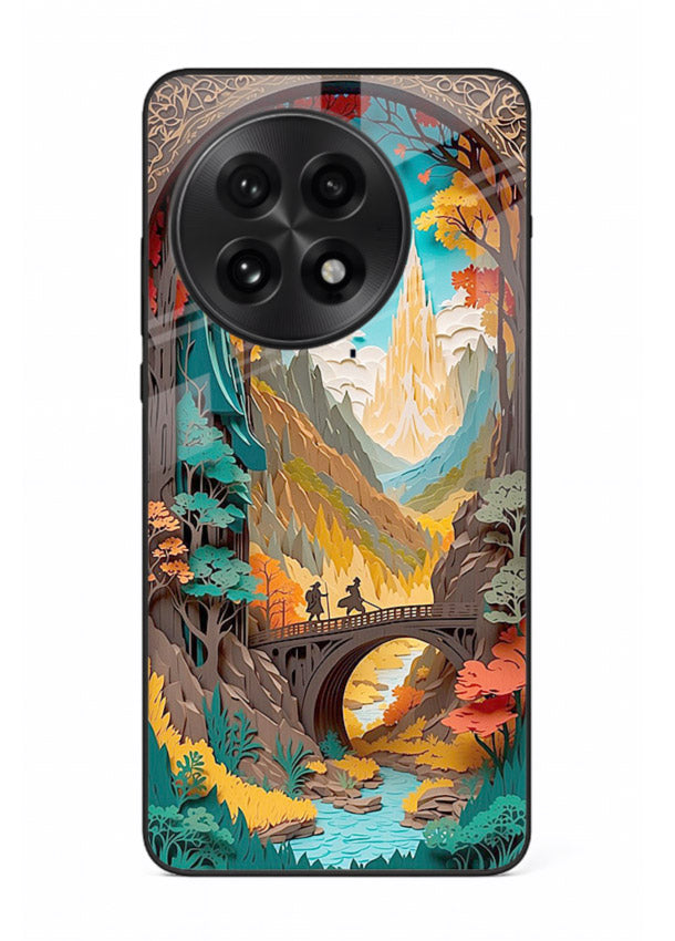Arched Mountain Vista teal mountain arch artwork OnePlus 13 glass back cover