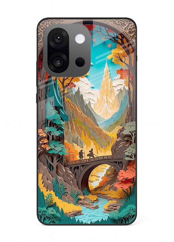 Arched Mountain Vista teal mountain arch artwork OnePlus 13s glass back cover