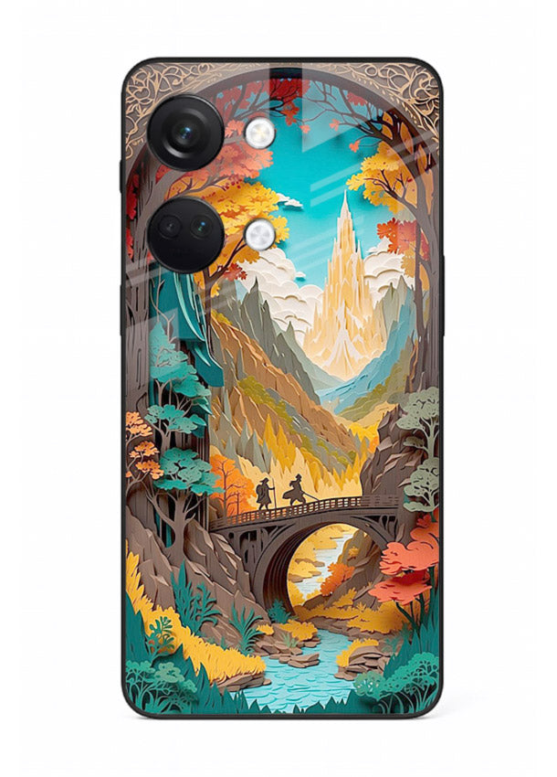Arched Mountain Vista teal mountain arch artwork OnePlus Nord 3 glass back cover