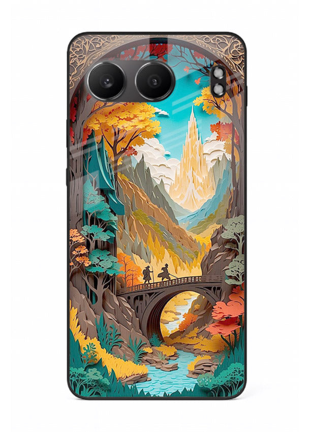 Arched Mountain Vista teal mountain arch artwork OnePlus Nord 4 glass back cover