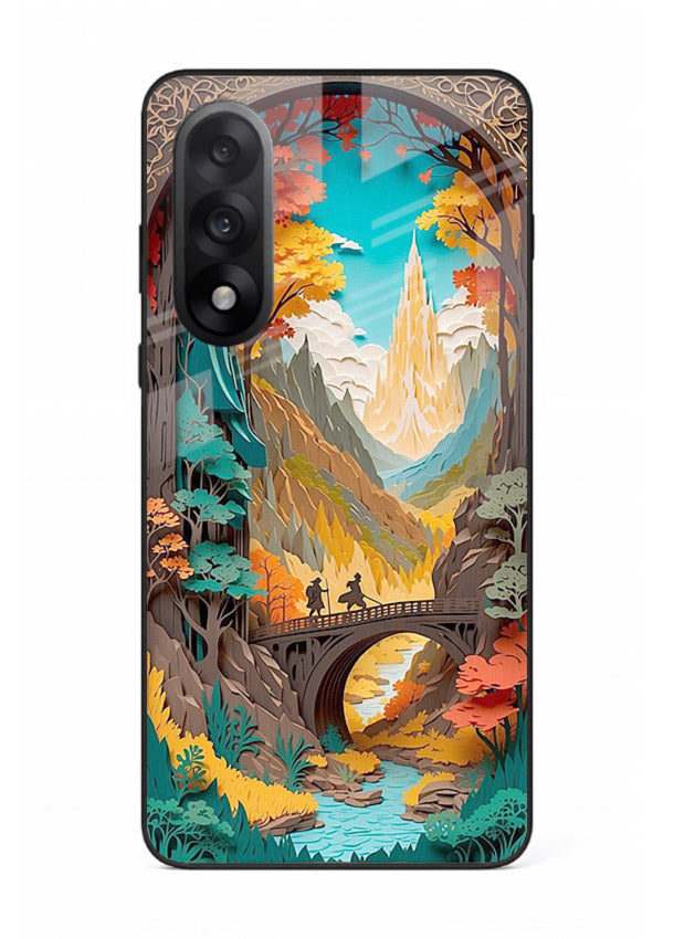 Arched Mountain Vista teal mountain arch artwork OnePlus Nord 5 glass back cover
