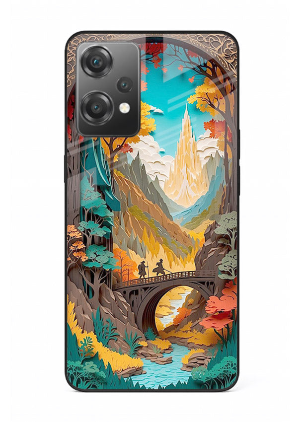 Arched Mountain Vista teal mountain arch artwork OnePlus Nord CE2 Lite 5G glass back cover