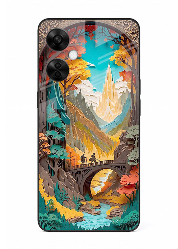 Arched Mountain Vista teal mountain arch artwork OnePlus Nord CE3 Lite glass back cover