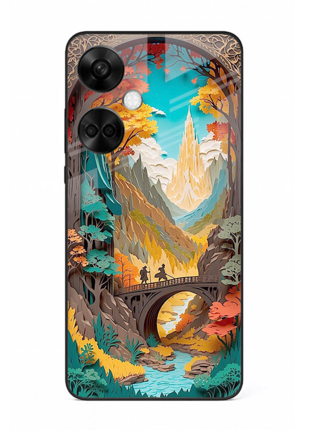 Arched Mountain Vista teal mountain arch artwork OnePlus Nord CE3 glass back cover