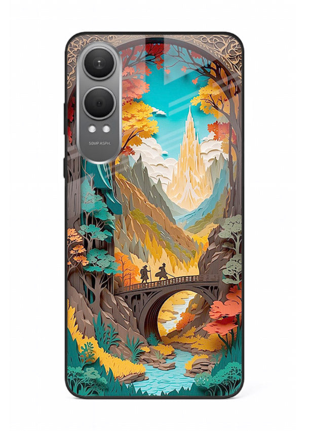 Arched Mountain Vista teal mountain arch artwork OnePlus Nord CE4 Lite glass back cover