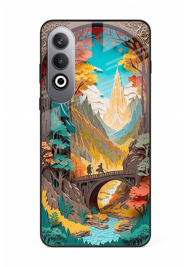 Arched Mountain Vista teal mountain arch artwork OnePlus Nord CE4 glass back cover