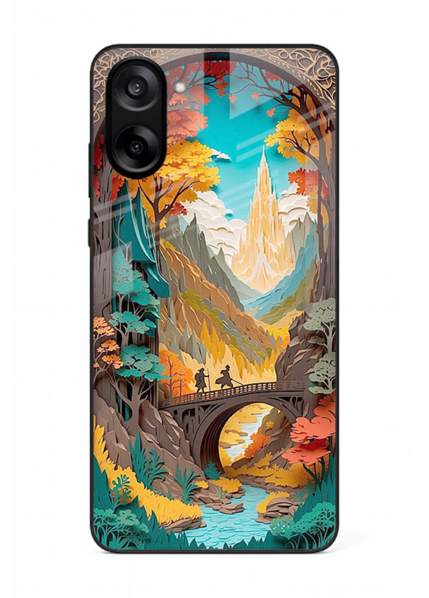 Arched Mountain Vista teal mountain arch artwork OnePlus Nord CE5 glass back cover