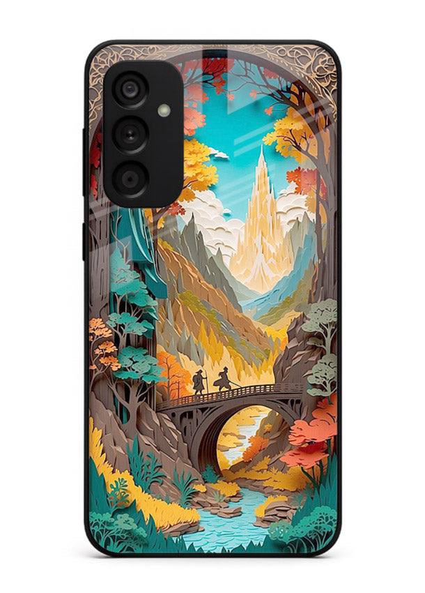 Arched Mountain Vista teal mountain arch artwork Samsung F34 5G glass back cover