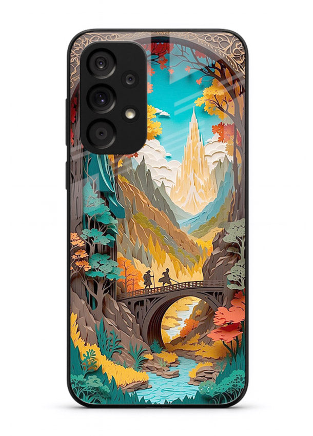 Arched Mountain Vista teal mountain arch artwork Samsung A23 5G glass back cover