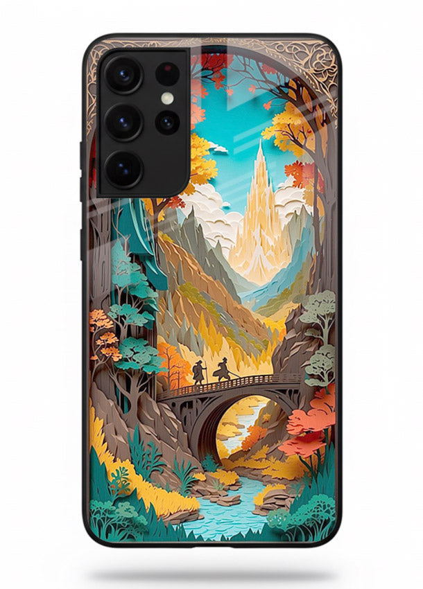 Arched Mountain Vista teal mountain arch artwork Samsung S21 Ultra glass back cover