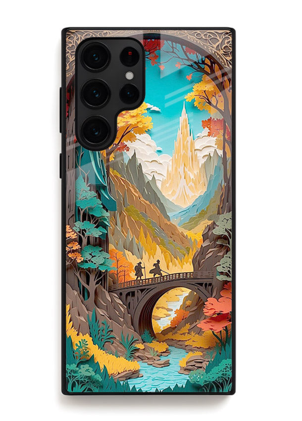 Arched Mountain Vista teal mountain arch artwork Samsung S23 Ultra glass back cover