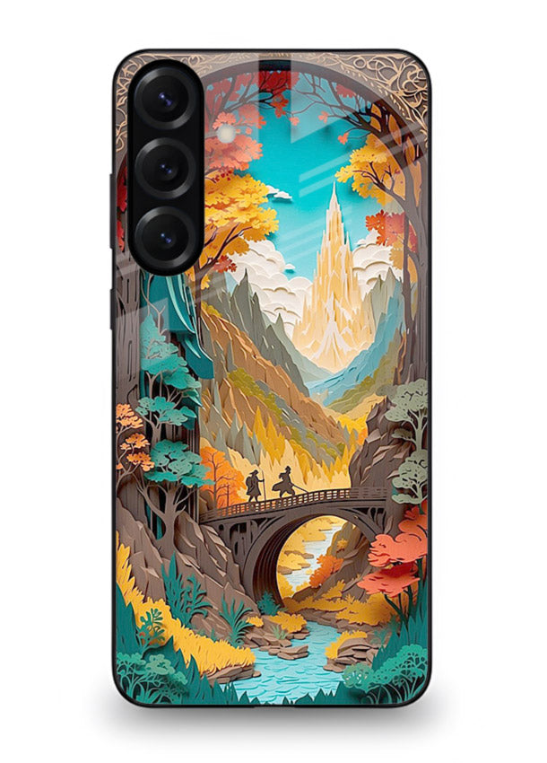 Arched Mountain Vista teal mountain arch artwork Samsung A35 5G glass back cover