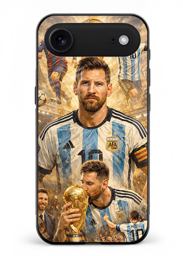 Argentina football montage artwork on glossy tempered glass iPhone 17 Air back cover