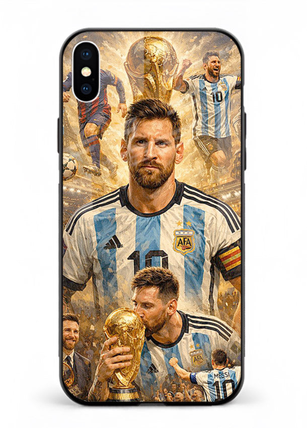 Argentina football montage artwork on glossy tempered glass iPhone X back cover