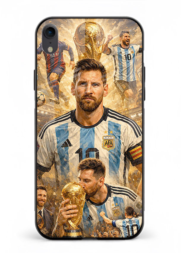 Argentina football montage artwork on glossy tempered glass iPhone XR back cover