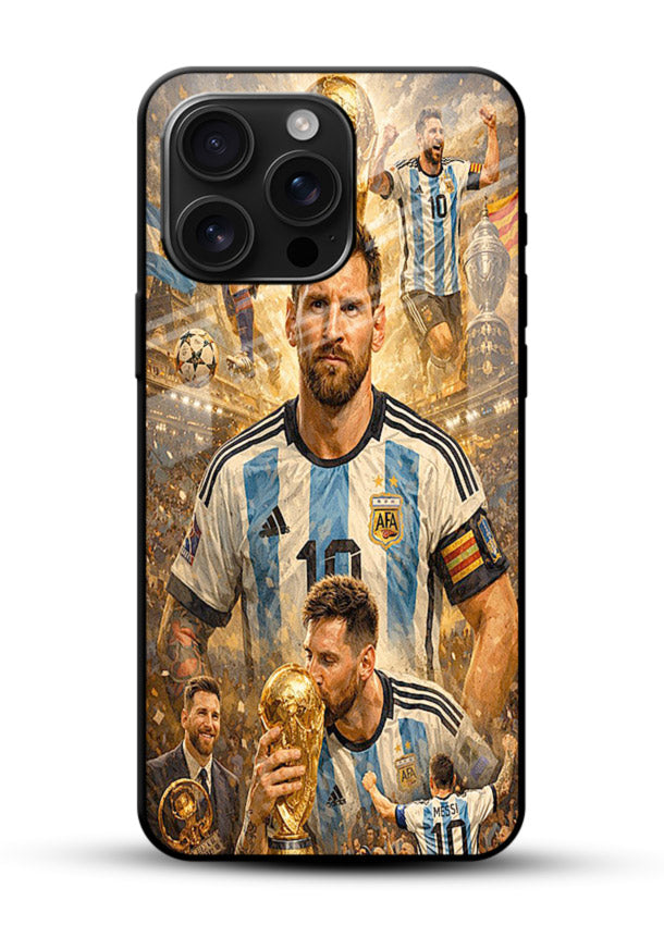 Argentina football montage artwork on glossy tempered glass mobile cover - 1