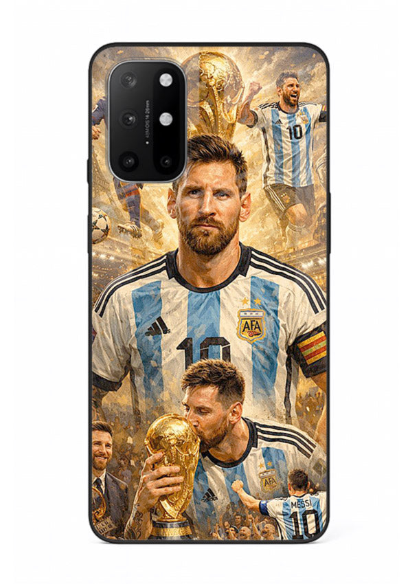 Argentina football montage artwork on glossy tempered glass OnePlus 8T back cover