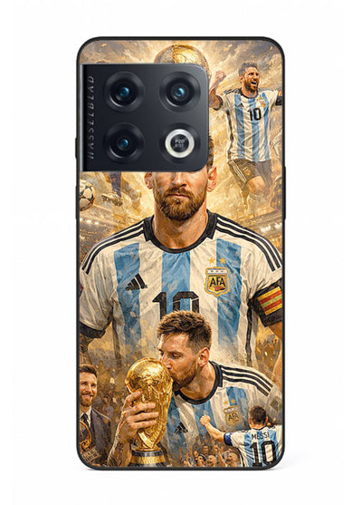 Argentina football montage artwork on glossy tempered glass OnePlus 10 Pro back cover