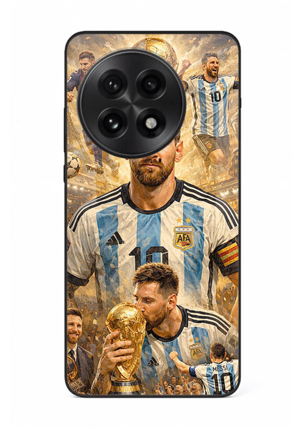 Argentina football montage artwork on glossy tempered glass OnePlus 13 back cover