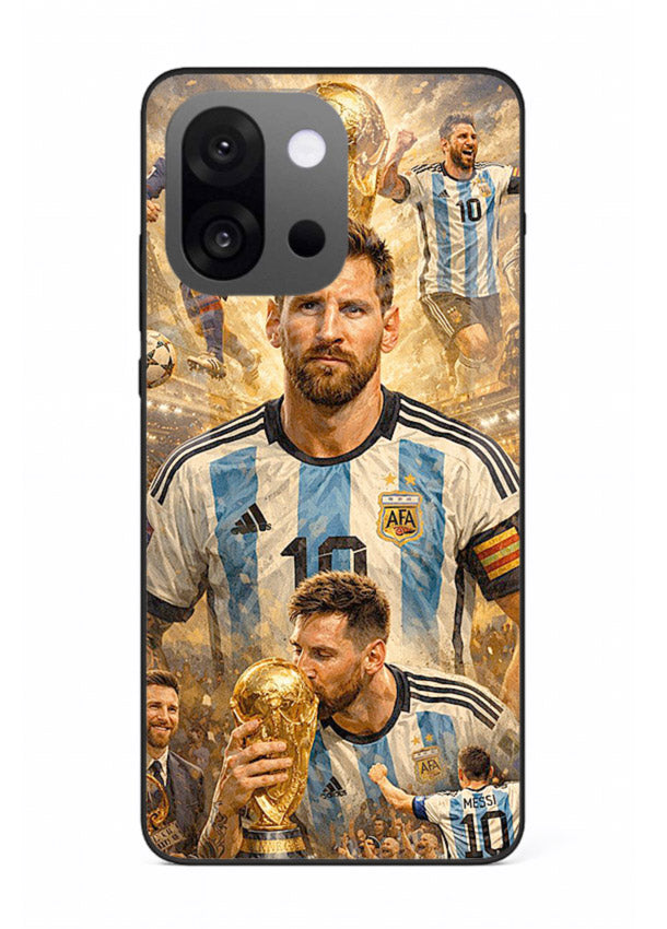 Argentina football montage artwork on glossy tempered glass OnePlus 13s back cover