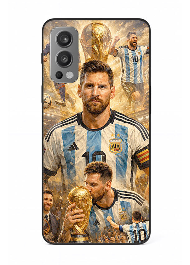 Argentina football montage artwork on glossy tempered glass OnePlus Nord 2 back cover
