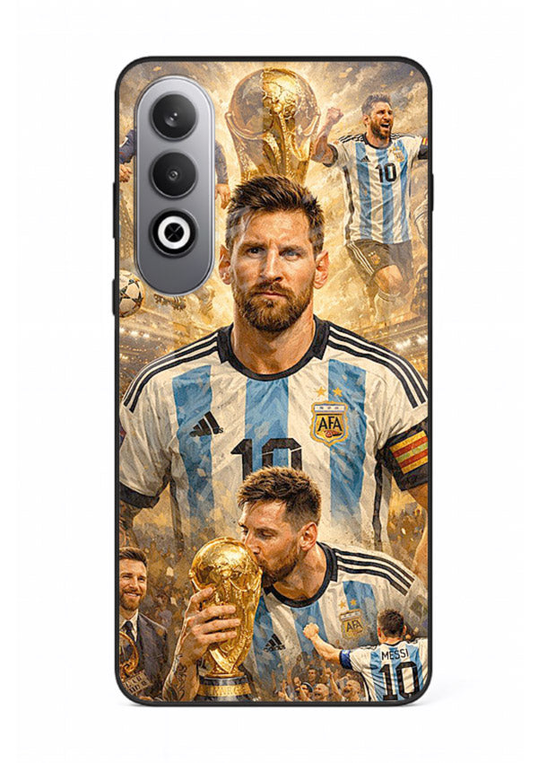 Argentina football montage artwork on glossy tempered glass OnePlus Nord CE4 back cover