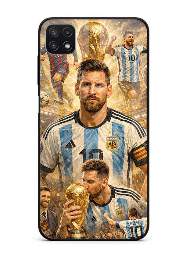 Argentina football montage artwork on glossy tempered glass Samsung A22 5G back cover