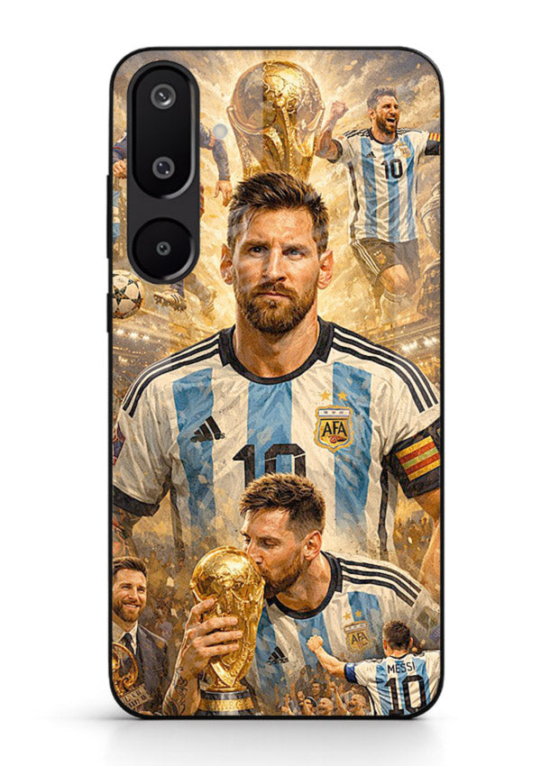 Argentina football montage artwork on glossy tempered glass Samsung F16 5G back cover