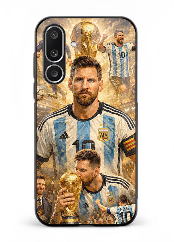 Argentina football montage artwork on glossy tempered glass Samsung M36 5G back cover