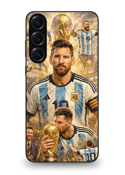 Argentina football montage artwork on glossy tempered glass Samsung S23 FE back cover