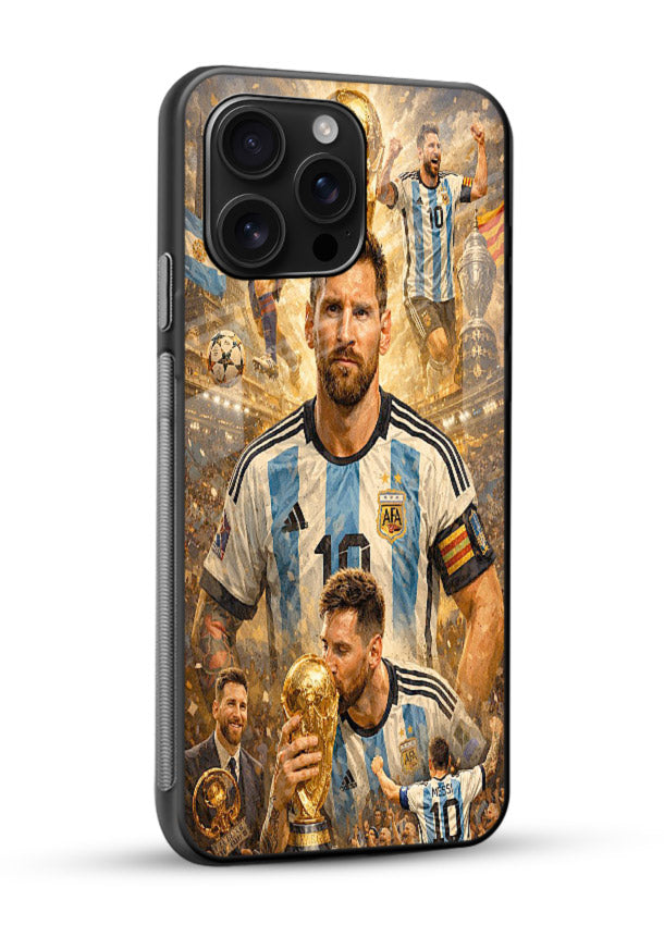 Argentina football montage artwork on glossy tempered glass mobile cover - 2