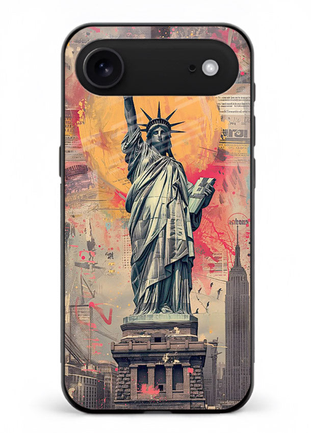 Artistic Statue Liberty vibrant artwork iphone 17 air glass back cover