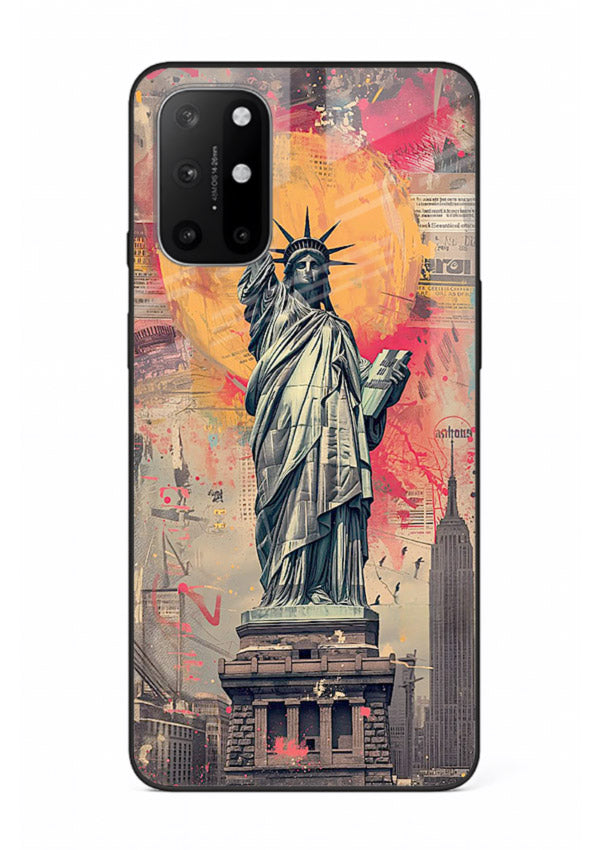 Artistic Statue Liberty vibrant artwork OnePlus 8T glass back cover