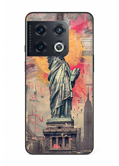 Artistic Statue Liberty vibrant artwork OnePlus 10 Pro glass back cover