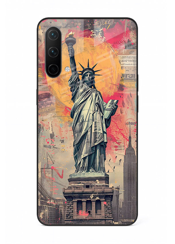 Artistic Statue Liberty vibrant artwork OnePlus Nord CE 5G glass back cover