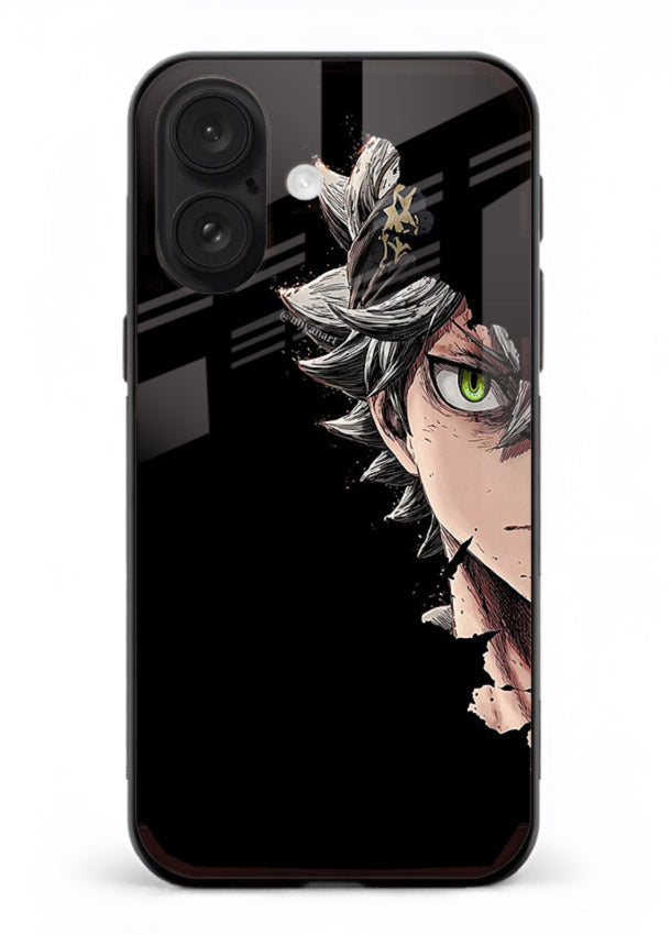 asta demon eye black clover anime art iphone 18 glass cover intense portrait case