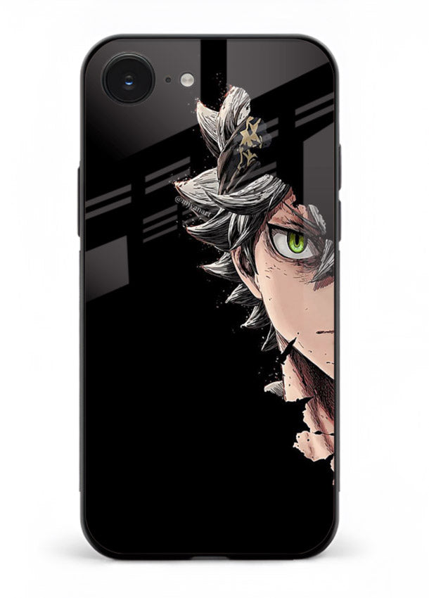 asta demon eye black clover anime art iphone 16e glass cover intense portrait case