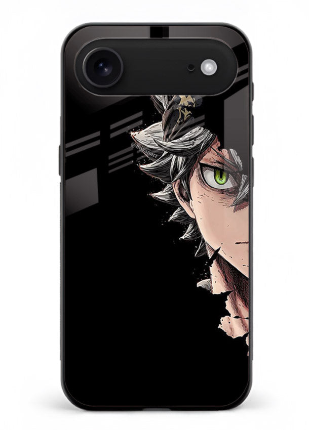 asta demon eye black clover anime art iphone 18 air glass cover intense portrait case