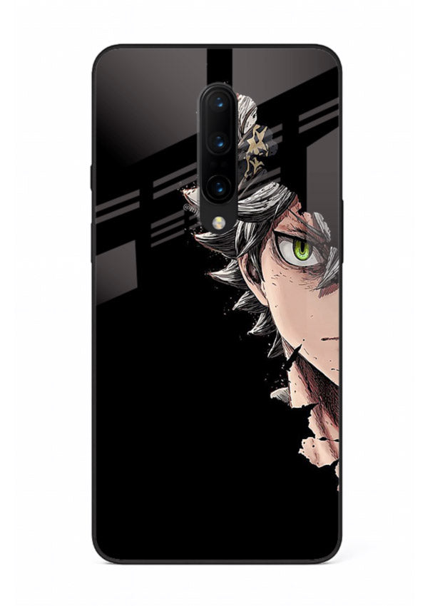 asta demon eye black clover anime art OnePlus 7 Pro glass cover intense portrait case
