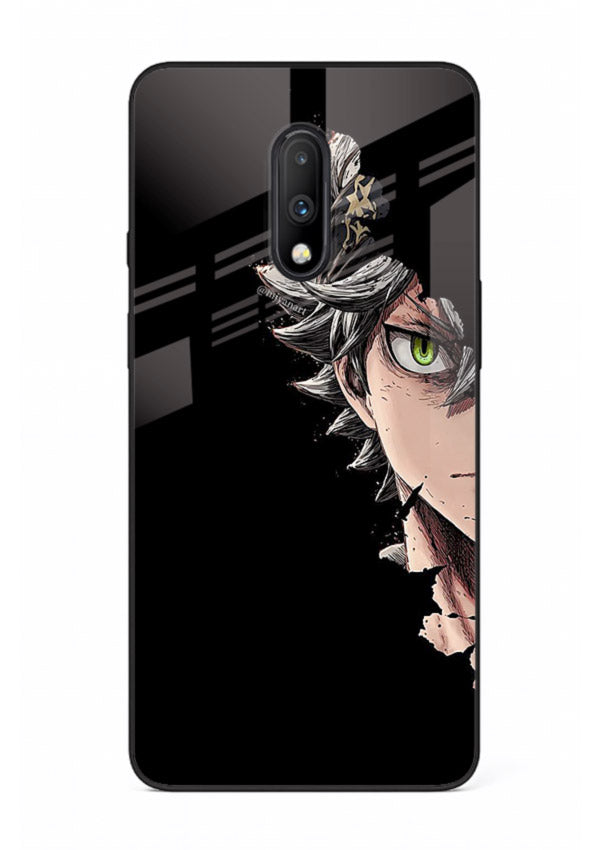 asta demon eye black clover anime art OnePlus 7 glass cover intense portrait case