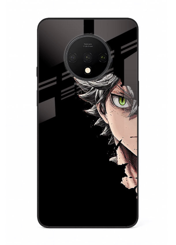 asta demon eye black clover anime art OnePlus 7T glass cover intense portrait case