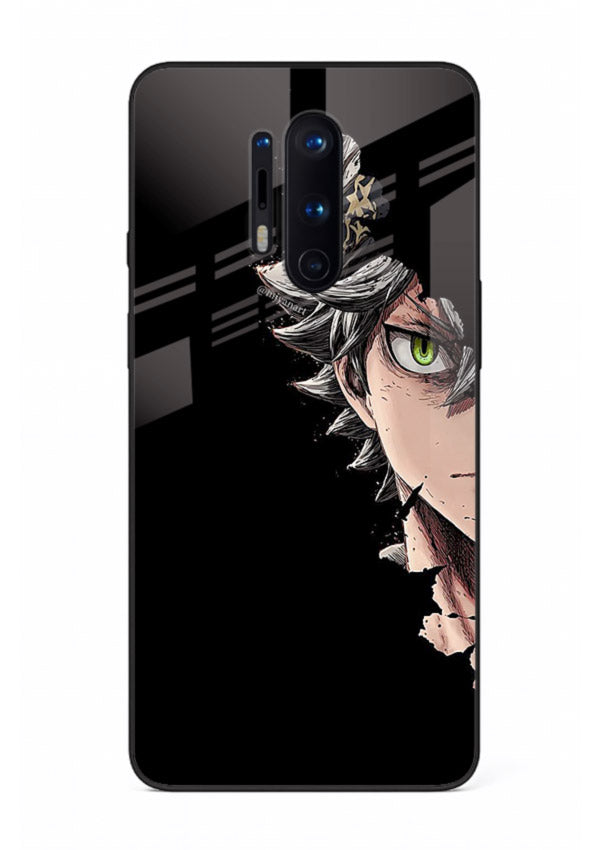 asta demon eye black clover anime art OnePlus 8 Pro glass cover intense portrait case