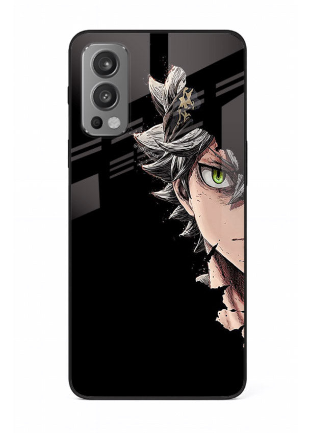 asta demon eye black clover anime art OnePlus Nord 2 glass cover intense portrait case