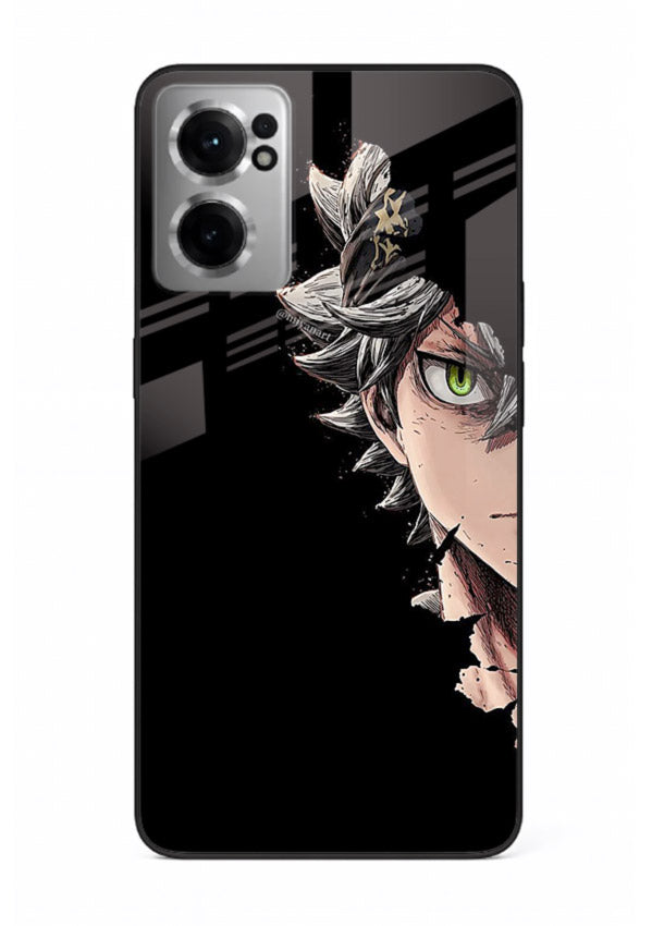 asta demon eye black clover anime art OnePlus Nord CE2 5G glass cover intense portrait case