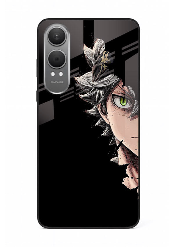 asta demon eye black clover anime art OnePlus Nord CE4 Lite glass cover intense portrait case