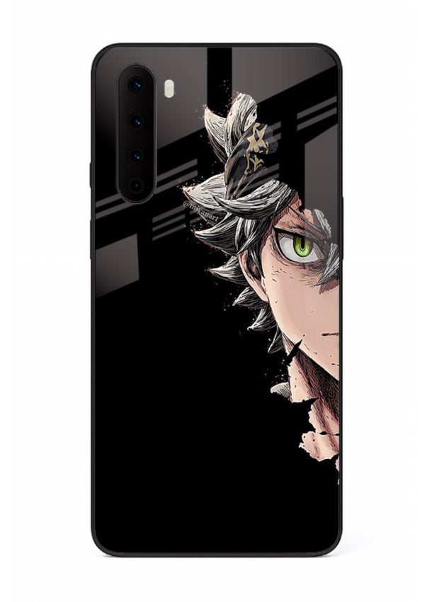 asta demon eye black clover anime art OnePlus Nord glass cover intense portrait case