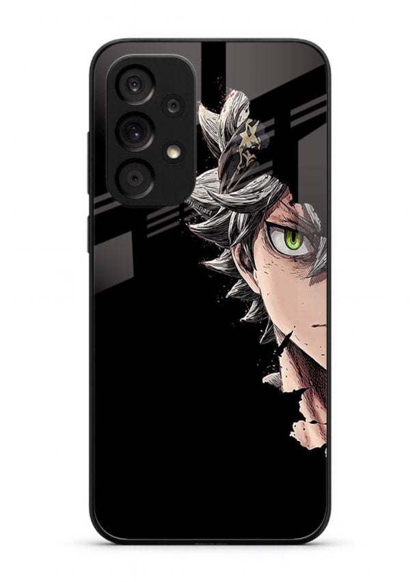 asta demon eye black clover anime art Samsung A23 5G glass cover intense portrait case